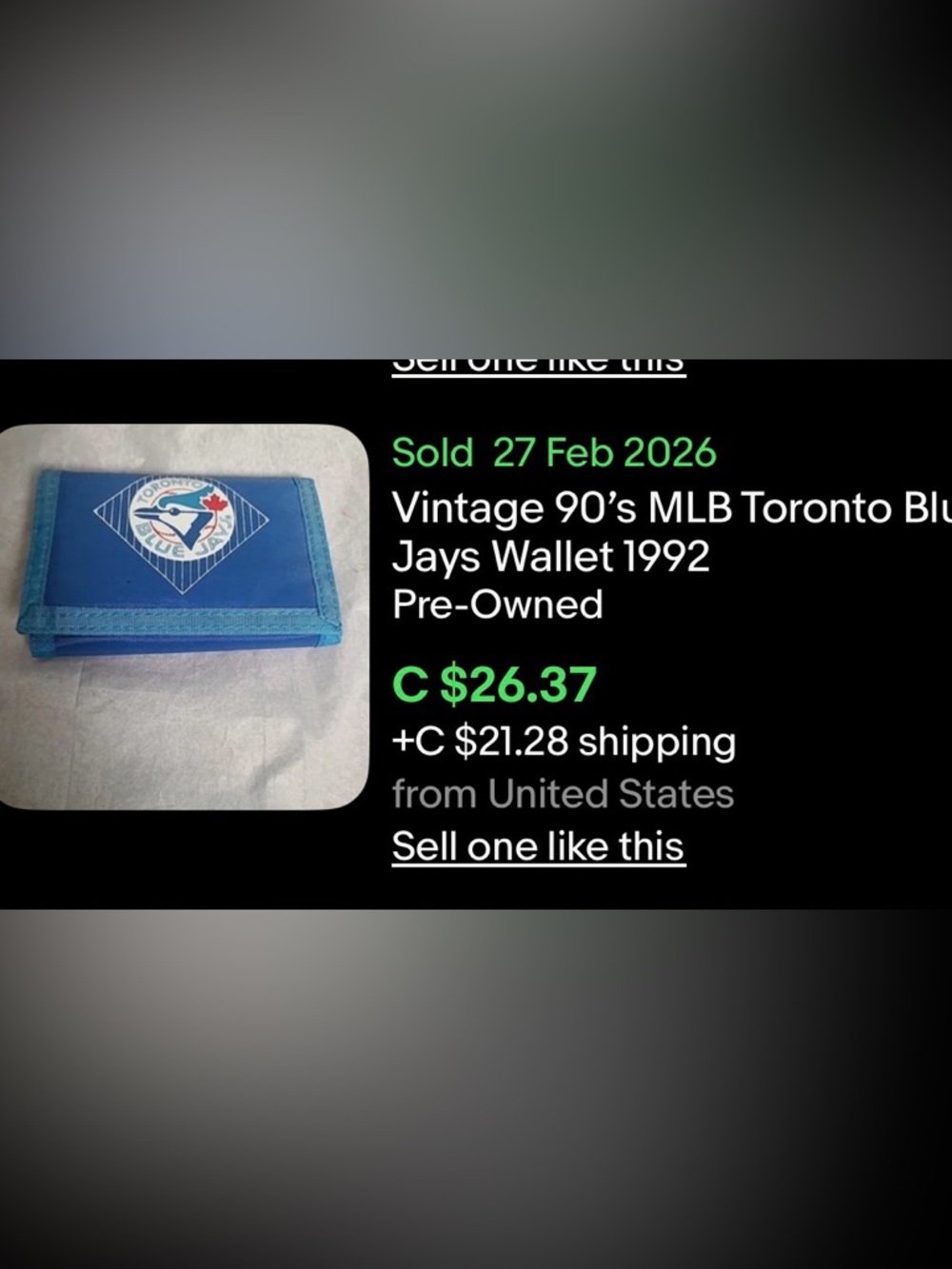 Vintage 1992 Toronto Blue Jays Velcro Wallet / MLB - Picture 7 of 7